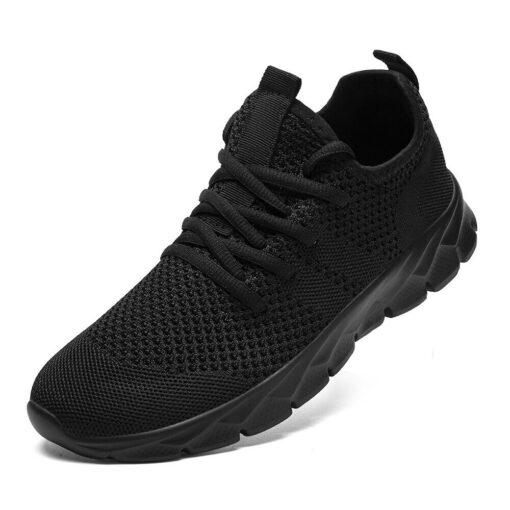 Black athletic running sneakers side view