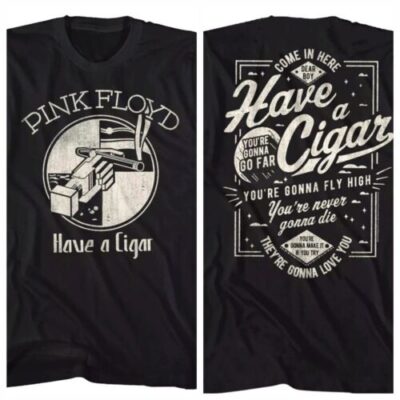 Pink Floyd t-shirts with cigar graphic and lyrics