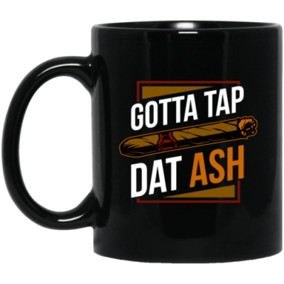 Novelty cigar-themed mug with punny phrase.