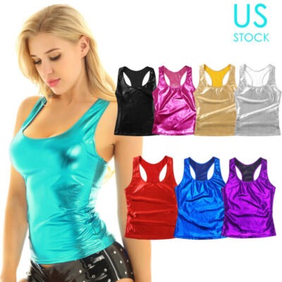 Assorted metallic tank tops for women, US stock.