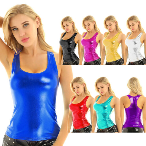 Colorful tank tops fashion display.