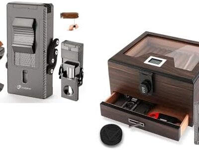 Watch winder and accessories on display.