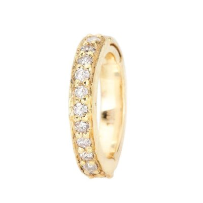 Gold diamond eternity band ring.