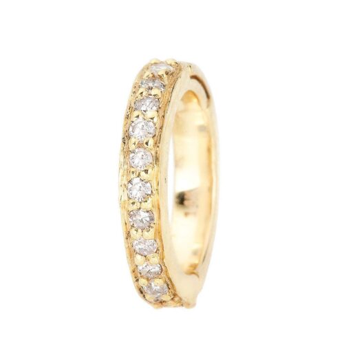 Gold diamond eternity band ring.