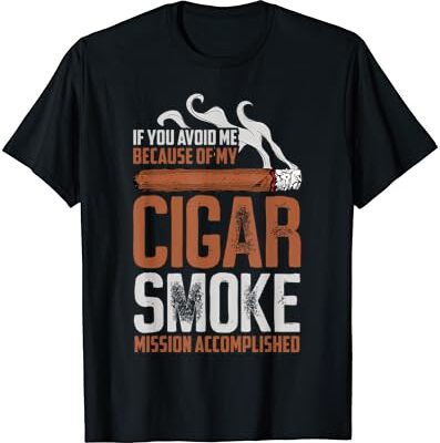 Funny cigar smoker's slogan t-shirt design.