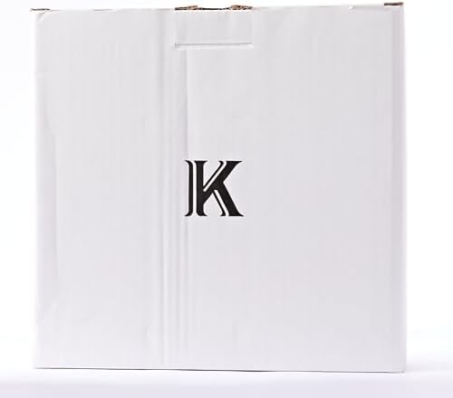 White box with letter K logo