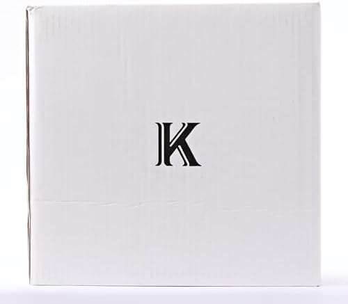 White box with black letter 'K' logo