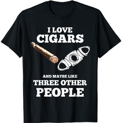 Black t-shirt with cigar and humorous text design