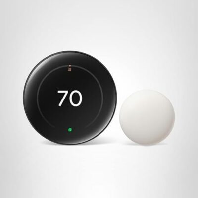 Google Nest Learning Thermostat (4th gen) + Nest Temperature Sensor (2nd gen) - Obsidian -
