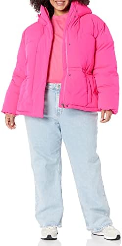 Amazon Essentials Women's Short Waisted Puffer Jacket (Available in Plus Size), Neon Pink, Small : Clothing, Shoes & Jewelry - Image 7