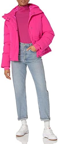 Amazon Essentials Women's Short Waisted Puffer Jacket (Available in Plus Size), Neon Pink, Small : Clothing, Shoes & Jewelry - Image 4