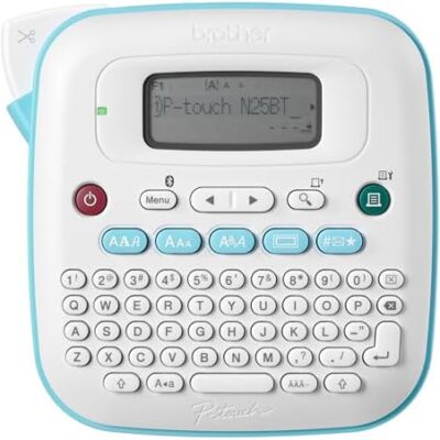 Brother label maker with keypad and digital display.