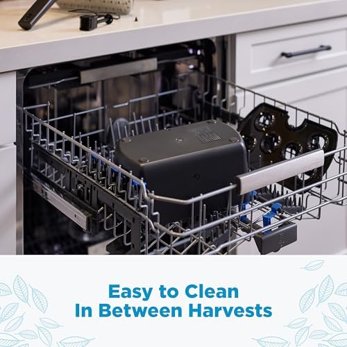 Dishwasher-safe hydroponic garden parts for easy cleaning.