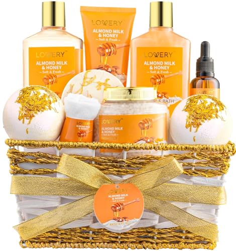 Almond Milk & Honey Spa Gift Basket for Women 10pc Set